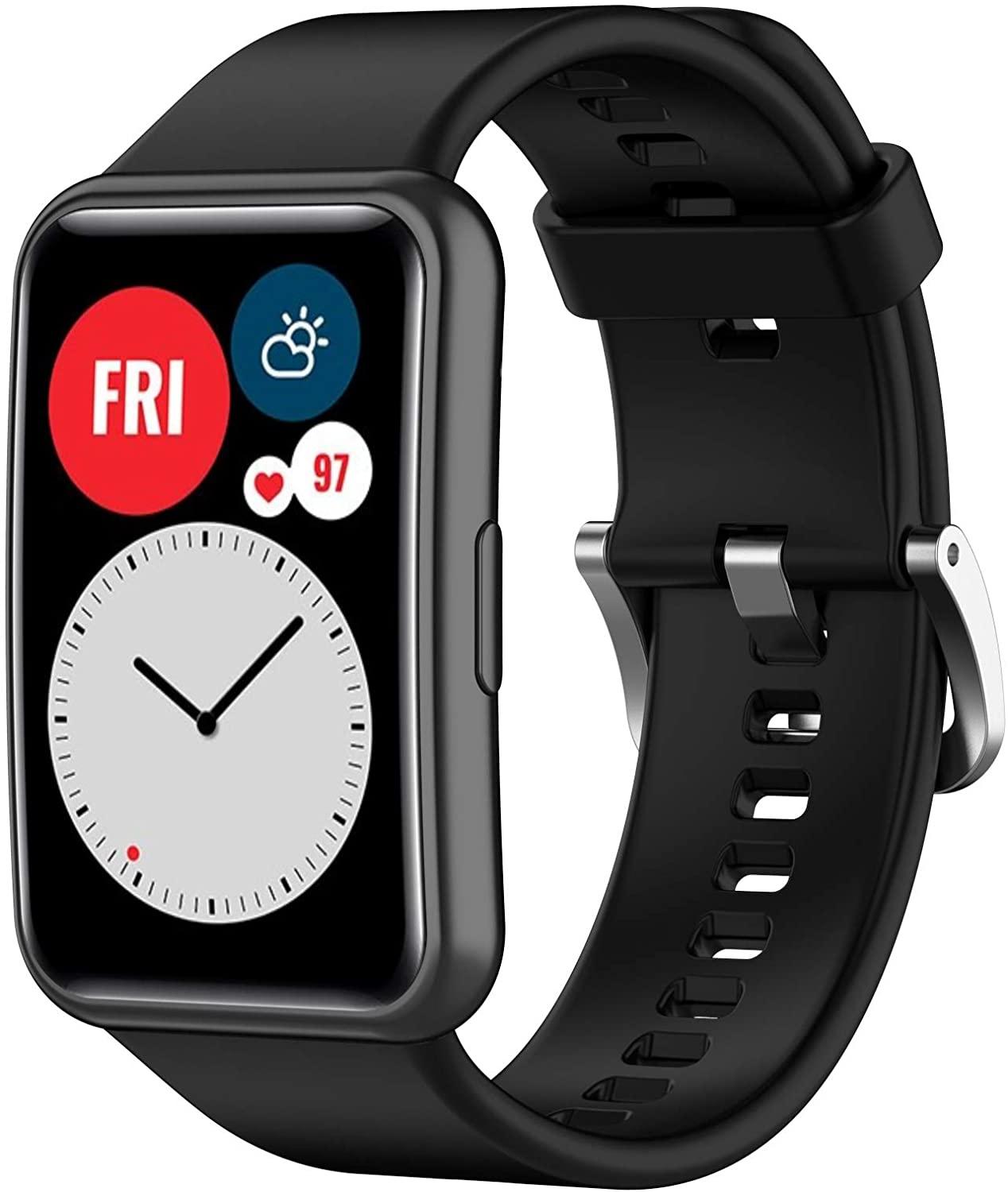 

Silicone Strap For Huawei Watch Fit Original Smartwatch Replacement Wristband Belt for Huawei Watch Fit New Correa accessories Huawei Watch Fit чёрный