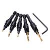 5Pcs 1/4'' Hex Shank Countersink Drill Bit Set HSS Woodworking Pilot Screw Holes