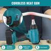 21V Cordless Heat Gun with LED Display Wireless Shrink Wrapping Hot Air Dryer Soldering Thermal Blower Hand Tool for Craft