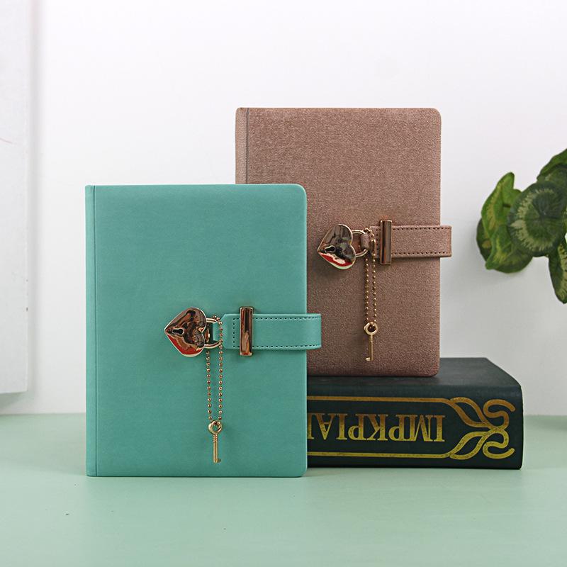 Love Lock Book Password Lock Diary Notebook Girl Heart Notebook