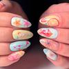 3D Starfish Flower Almond Manicure: 24 Detachable Whitening Nail Tips for Spring & Summer