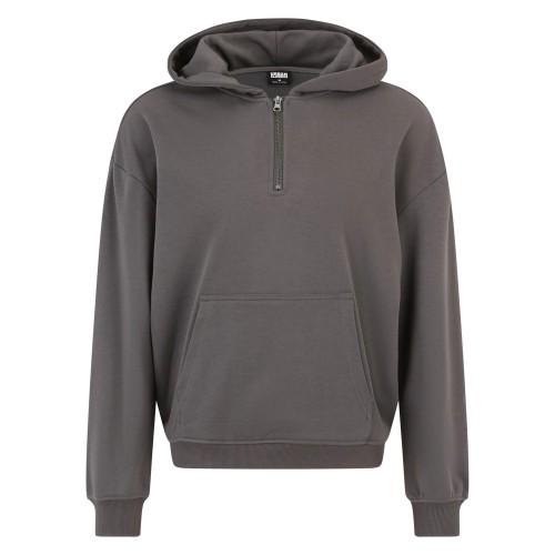 Urban Classics Mens Quarter Zip Boxy Hoodie