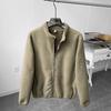 Youth Winter Solid Color Outdoor Windproof Jacket with Stand-up Collar, Soft, Casual, and Warm