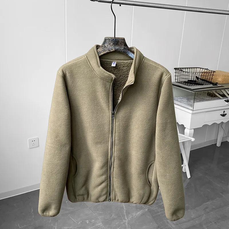 Youth Winter Solid Color Outdoor Windproof Jacket with Stand-up Collar, Soft, Casual, and Warm