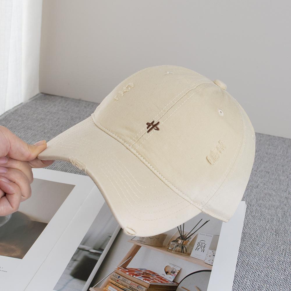 Spring Letter Embroidered Cotton Baseball Cap With Sun Protection For Casual Wear