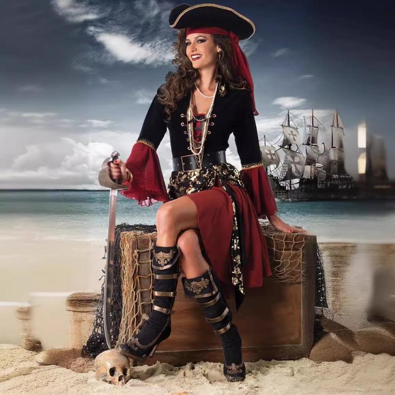 Costum nou de pirat de Halloween pentru femei, uniformă de joc
