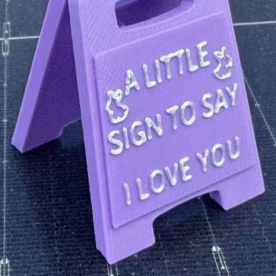 I Love You Table Sign A Little Sign to Say I Love You Mini Plaque Ornament 3D Printed Tabletop Sign Easter Party Home Desk Decoration