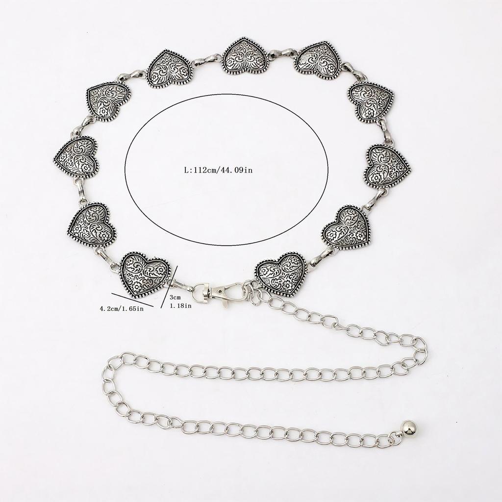 Bohemian Style Engraved Metal Waist Chain for Dresses and Jeans