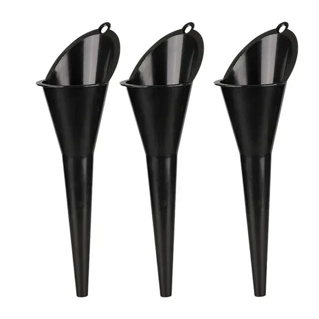 1-3PCS Car Long Stem Fuel Funnel Oil Fuel Filling Tools Anti-splash Plastic Oil Funnel Car Motorcycle Refueling Tools