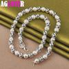 925 Sterling Silver 8mm Bead Ball Chain Matte Smooth Necklace Jewelry