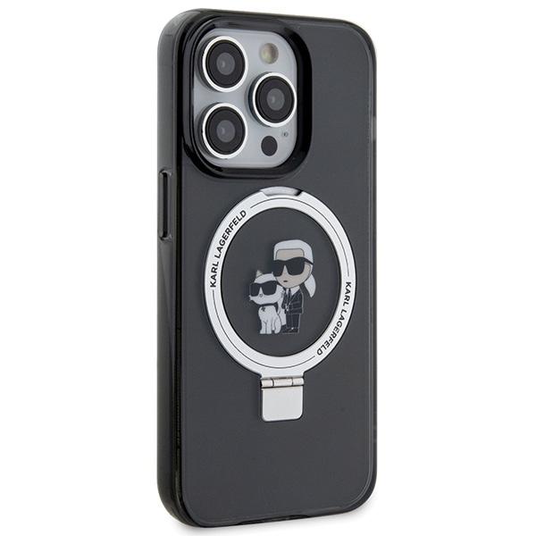 Karl Lagerfeld KLHMP15LHMRSKCK iPhone 15 Pro 6.1" Black/black Hardcase Ring Stand Karl&Choupette MagSafe