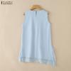 ZANZEA Women Casual Round Neck Sleeveless Lace Splice Summer Tank Tops