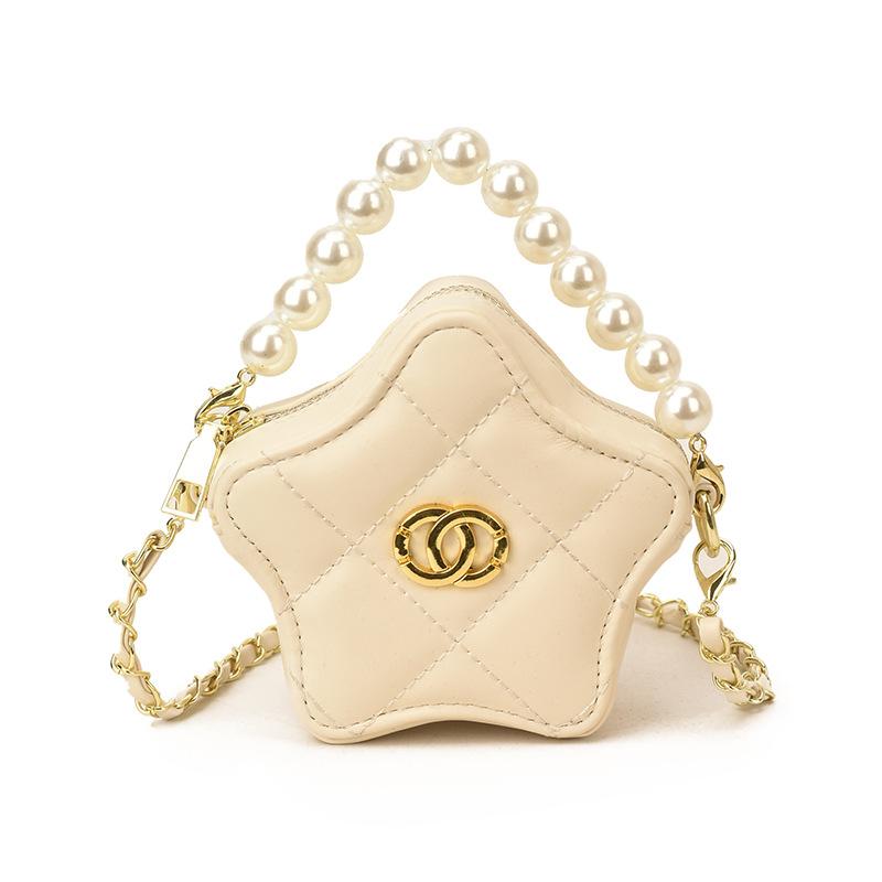 Fashion Chain Girls and Boys' Star-shaped Single-shoulder Bag with Pearl Handles