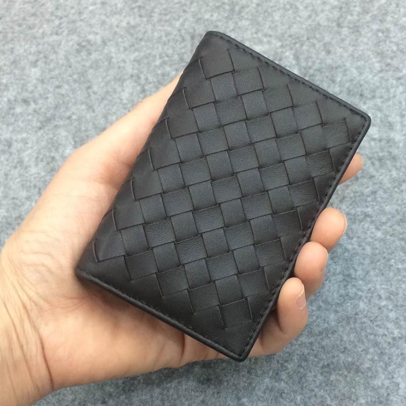 Na skladě: 2019 Letní Unisex Pletená Peněženka z Jehněčí Kůže na ID a Vizitky s Mincovkou - Velká Kapacita, Jednobarevná.