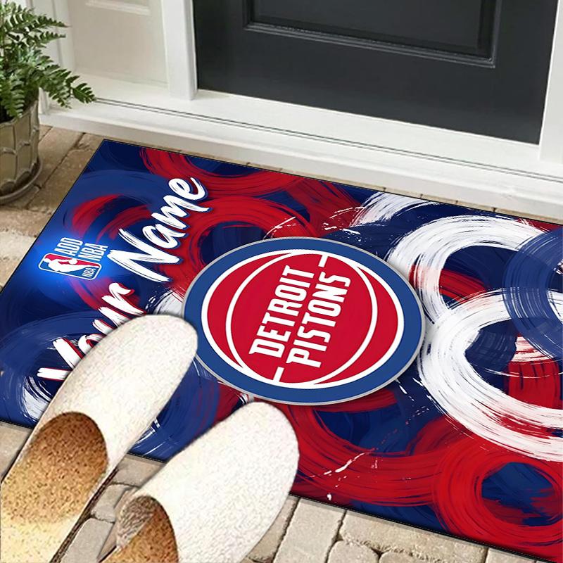 Custom NameDetroit Basketball Art Carpet, Indoor Rug, Chair Rug, Living Rooms, Doormat Made From Polyester Home Decor Birthday Christmas Gifts