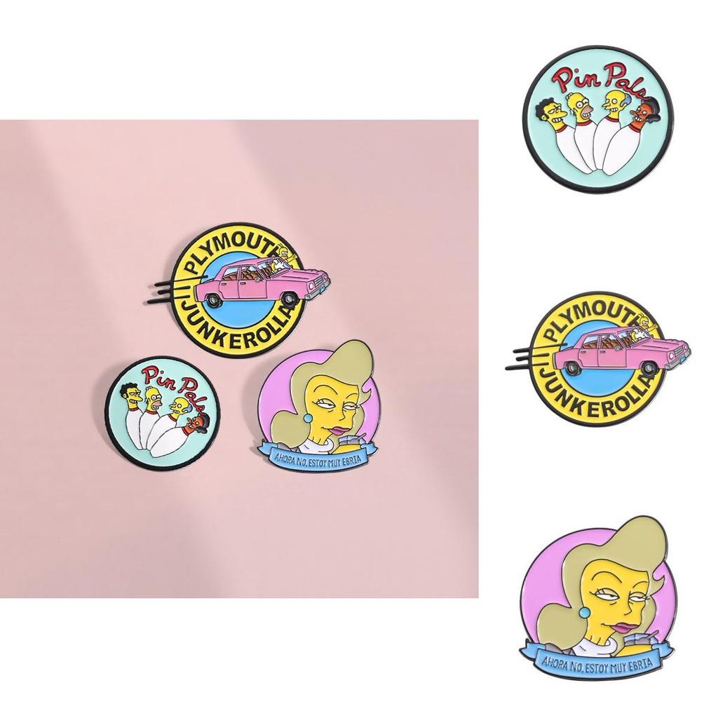 Unique Cartoon Character Brooch With Fun Bowling And Biking Designs For Fashionable Accessories