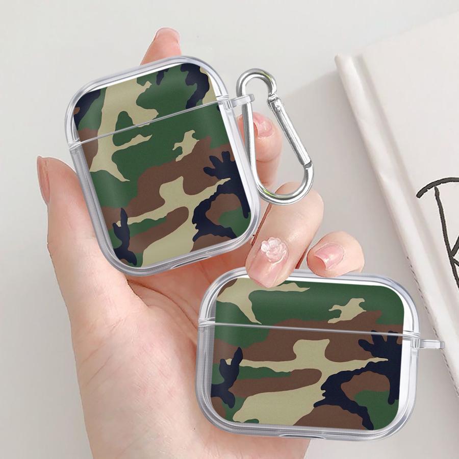 Camouflage Pattern Clear Earphone Cases Cover Case For Airpods 1 4 Pro3 Pro 2 3 Pro2