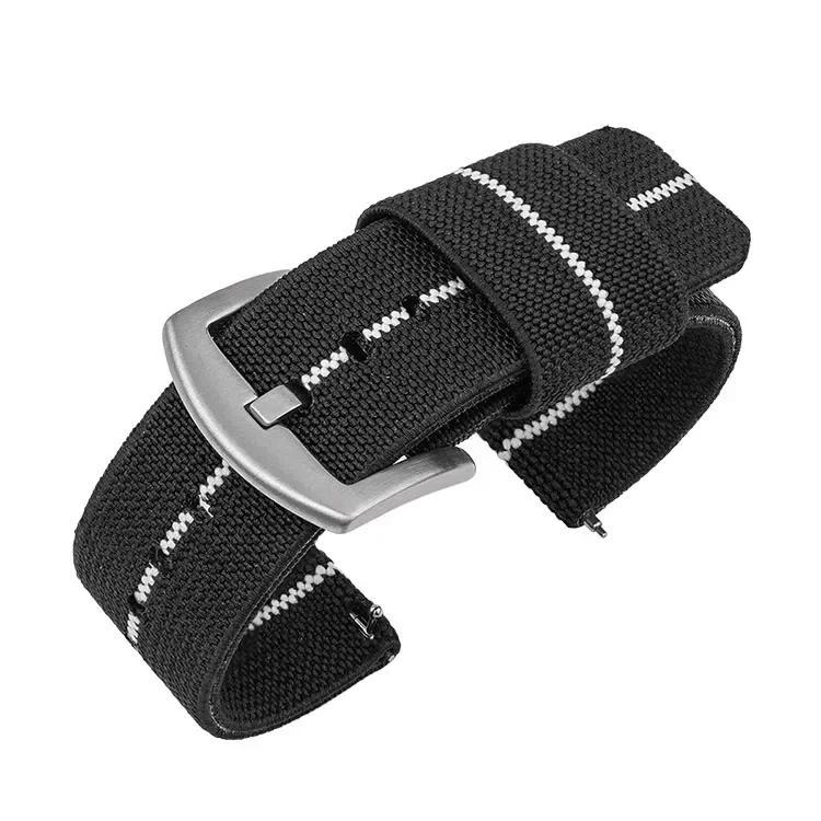 18mm 20mm 22mm 24mm Nylon Watch Band for Seiko Army Military Woven Elastic Strap Quick Release Wristband Men's Sport Watch Bands
