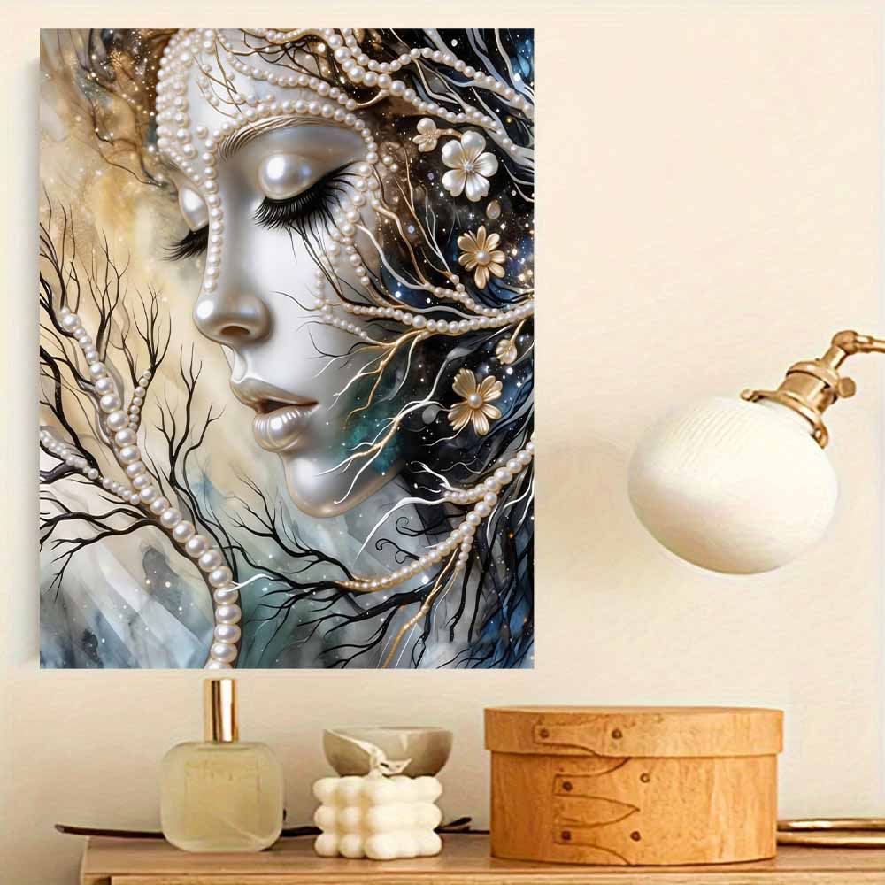 Unique DIY Pearl Gem Painting Kit 30x40cm Beautiful Woman Frameless Art Perfect Handmade Gift for Adults Home Wall Decor for Any Occasion