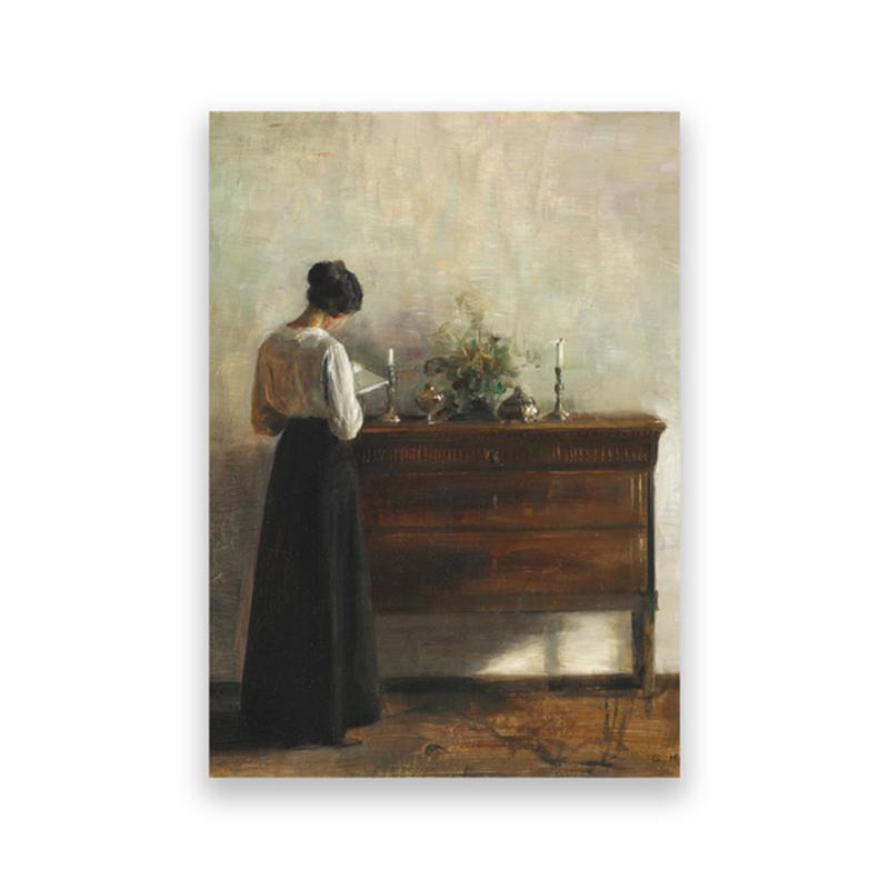 

Винтажная женщина, читающая интерьер, холст, картина, антикварные постеры, принты, настенные художественные картинки для гостиной, Настенный декор, Cuadros 21x30cm No Frame