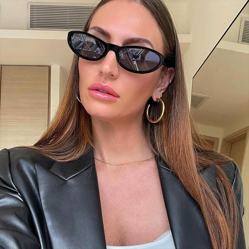 Retro Oval Small Frame Fashion Outdoor UV Protection Sunglasses For Women