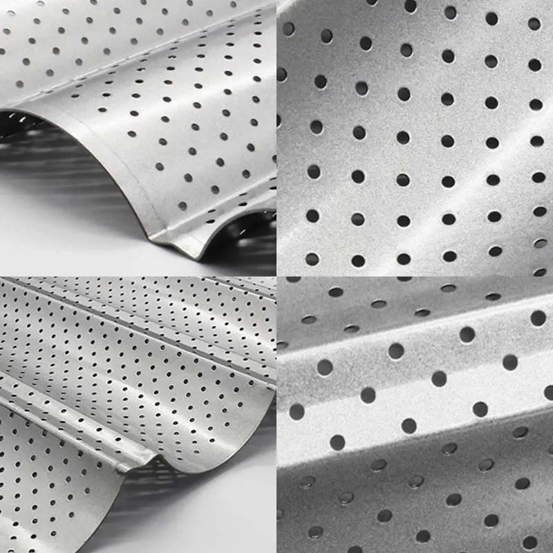 French Bread Mold For Baking Bread Wave Baking Tray Practical Cake Pan Baguette Mold 2/3/4 Groove Waves Bread Baking Tool