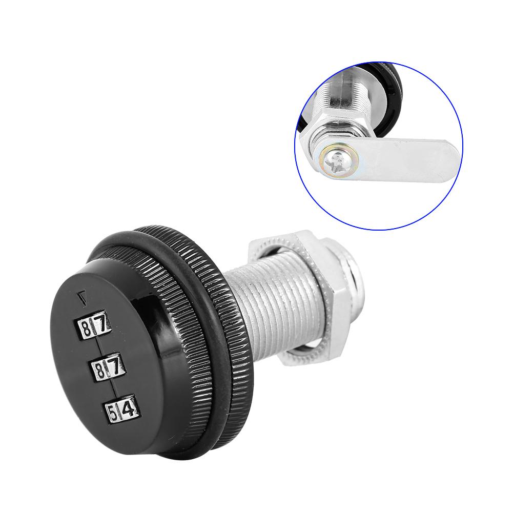2pcs Zinc Alloy Mechanical  Password 3-Digit Code Mailbox Cabinet LockBlack 30mm/1.18in