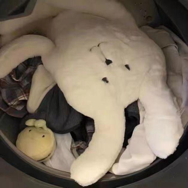 Big White Rabbit Plush Sleeping Pillow - Cute, Soothing Stuffed Toy for Healing & Birthday Gift