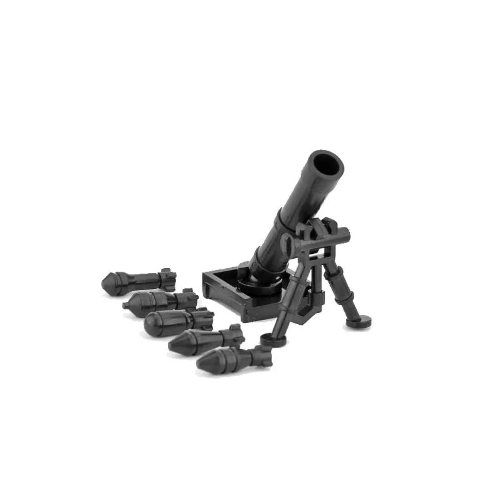 WW2 Military MOC Building Block Soldier Printed Weapon Case Rack Drone Bomb Disposal Mortar Gatling Maxine Gun DIY Toy Gift K046