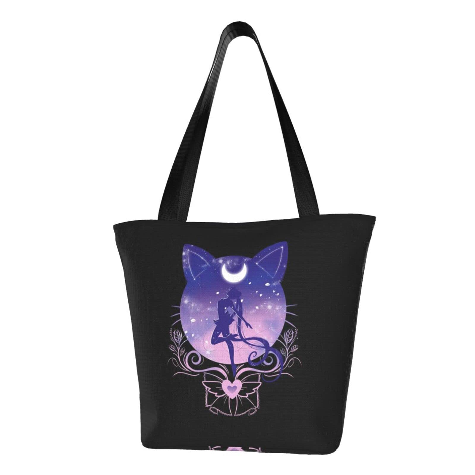 

MINIER Sailor Moon Eco Tote Shoulder Large Capacity Shopping Convenience Store Foldable Storage 28cm Wide x 33cm High x 18cm Bag, Women s Bag, Bag,