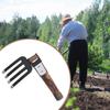 Garden Hoe Cultivator Sturdy Wood Handle Carbon Steel Tiller Tool for Loosening Soil Lawn