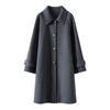 Women's Mid-Length Double-Sided Cashmere Coat with Thickened Doll Collar - 100% Wool, Autumn/Winter High-End Design