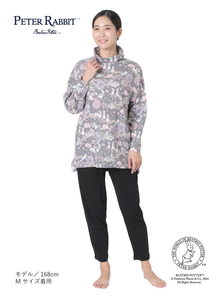 Repose Time Long Sleeve Plus Loose Cute Peter Garden Print Authentic Cotton Absorbent Women's Pajamas, Sizes, Loungewear, Fit, Rabbit™ Pajamas, Blend,
