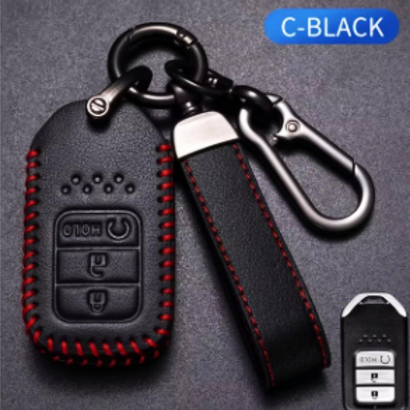 Leather Car Remote Key Cover Case Shell For Honda Civic City Accord CRV CR-V XR-V Odyssey Vezel Jade Crider Fit Accessories