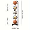 1PC Black Metal Sports Ball Organizer - for Balls, Multi-functional Storage Rack, Perfect Holiday Gift Shelves