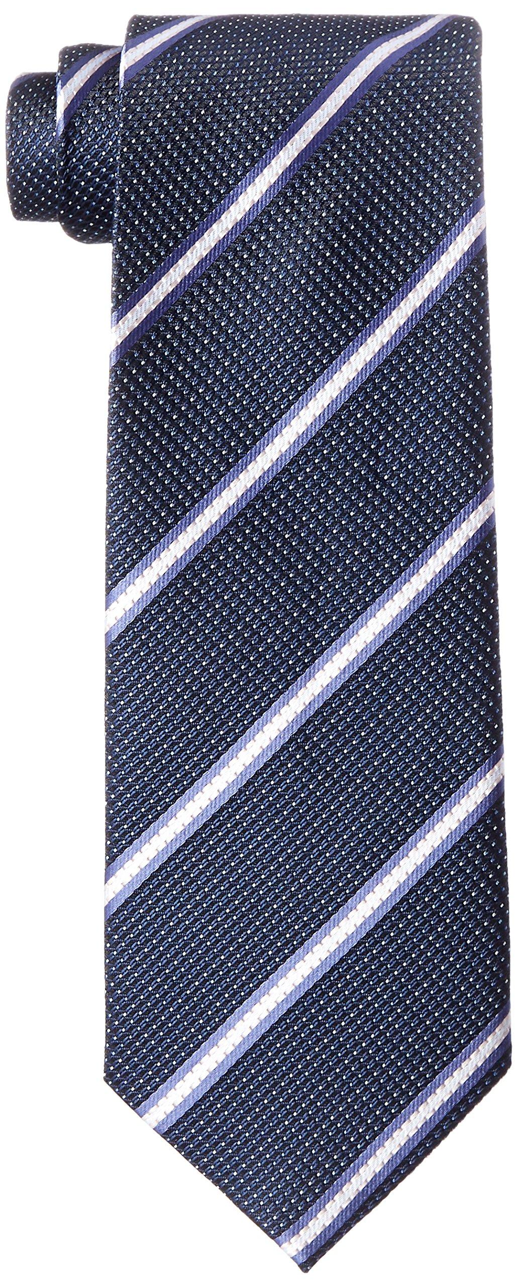 

[Dress Code 101] Washable Necktie for BusinessCasual Wear, Stripe, Dot, Blue, Navy, Black, Red, etc. (For Weddings) TIE-016 Navy Stripe 3