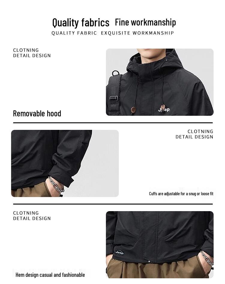Jeep Men's Loose Fit Hooded Jacket