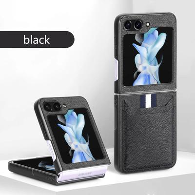 Business Leder Kartenfach Halter Hülle für Samsung Galaxy Z Flip7 5G Flip 7 6 Flip6 Flip4 Flip 5 4 3 Flip3 Cover