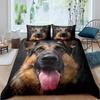 Schäferhund Bettbezug Set 3D Schäferhund Welpe Druck Bettwäsche Set für Jungen Mädchen Haustier Tier Thema Bettdeckenbezug
