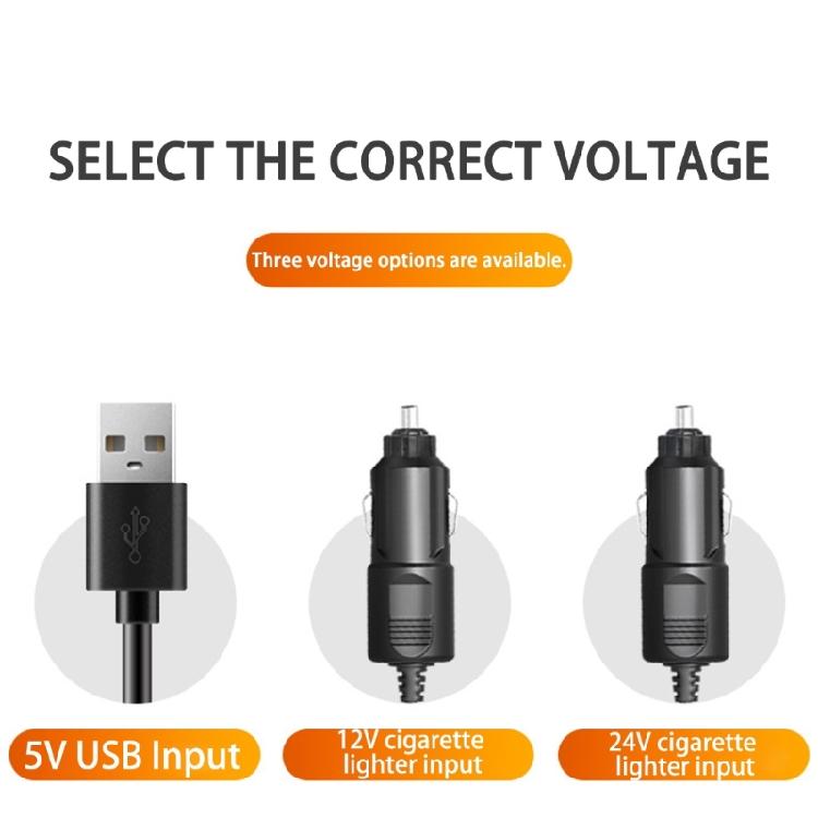 3 Head Cooling Fan with Phone Number Plate for SUV Truck Vehicle 360 Degree Rotating 5V/12V/24V Air Ventilation Fan