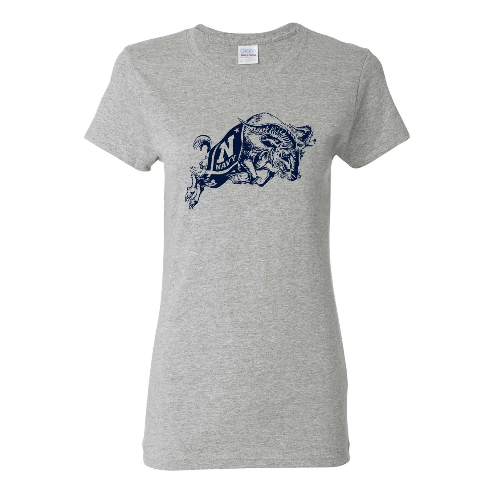 United States Naval Academy Midshipmen Primary Logo Women s T Shirt - Sport Grey 2XL