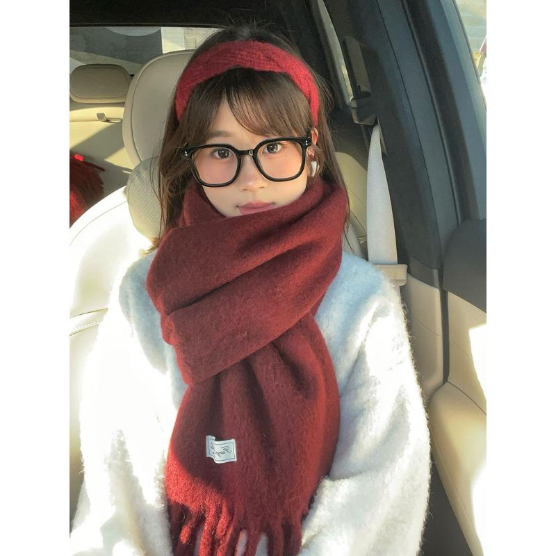 New Christmas Red Scarf Collection Autumn and Winter Warm Female Main Scarf