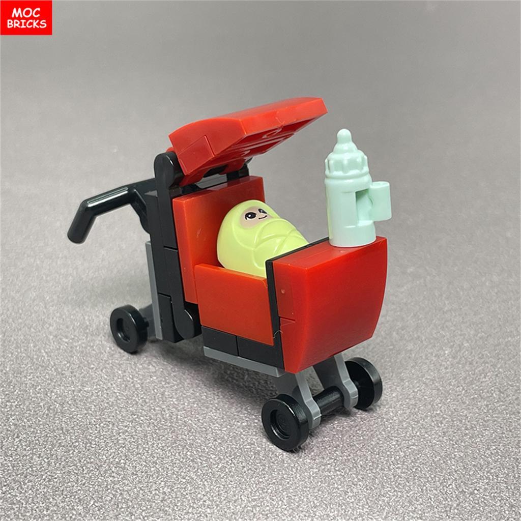 Non-Toxic Moc Bricks Baby Stroller Series Nursing Bottle Baby Figure Assembled Building Blocks Educational Toy For Children Gift