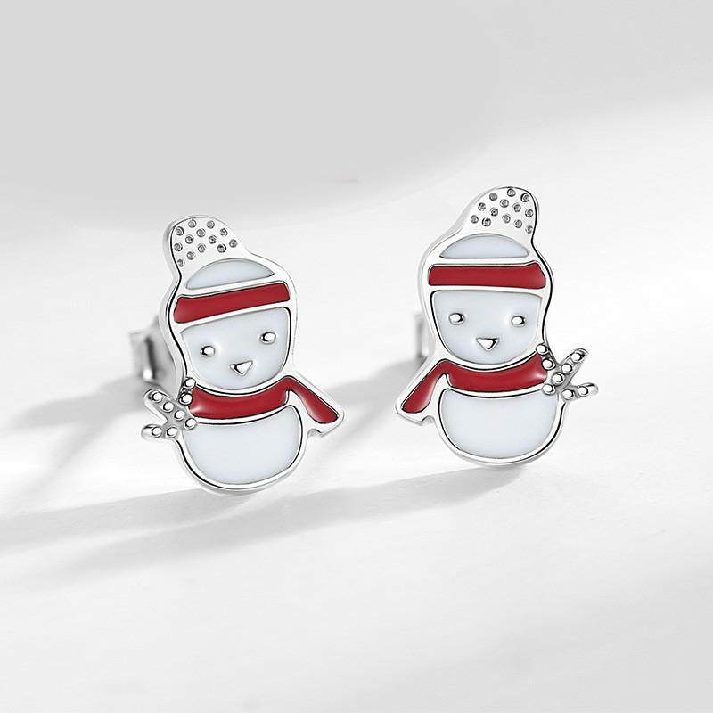 

Компактные милые серьги-пусеты в виде снеговиков из эпоксидной смолы - Модные рождественские мультяшные украшения