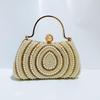 European & American Women's Pearl and Rhinestone Clutch Handbag Wallet Crossbody Bag