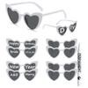 KAMMPT 10 Pairs Heart Sunglasses Women Party Festival Rave Gifts Trendy DIY Decor Sun Glasses