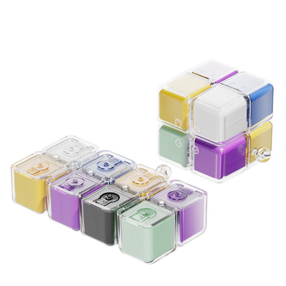 Cube 8-grid pill storage container, portable sealed medicine box with chain, used for daily travel and health storage