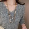 Korean Vintage Pearl Sweater Necklace - Autumn/Winter High-End Fashionable Accessory
