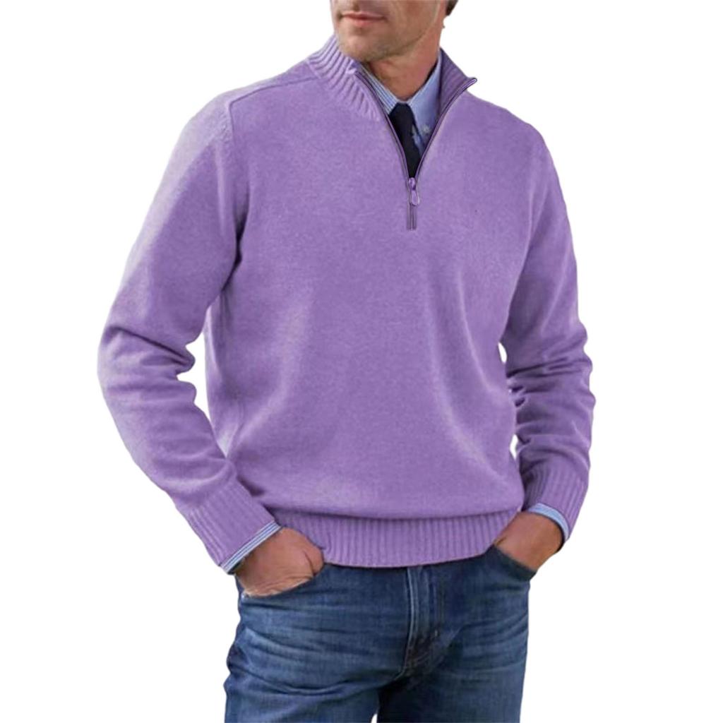 Men's  Big   Size  Knitting   Zipper  Keep   Warm  Base  Layer  Shirt  Sweater