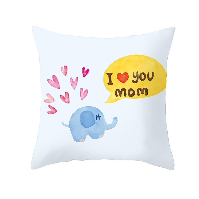 Mother's Day Pillow Peach Skin Printed Pillow Cover Sofa Cushion Cover Car Cushion Cover Home Decoration